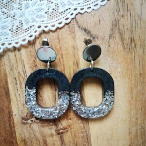 boucles d'oreilles lunaris résine epoxy