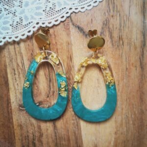 boucles d'oreilles aquarius résine epoxy