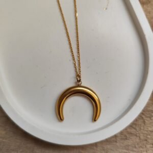 Collier luna acier inoxydable doré