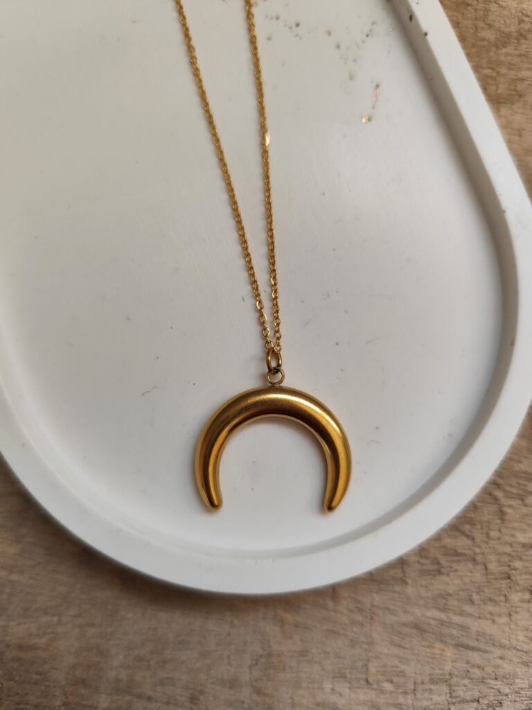 Collier luna acier inoxydable doré