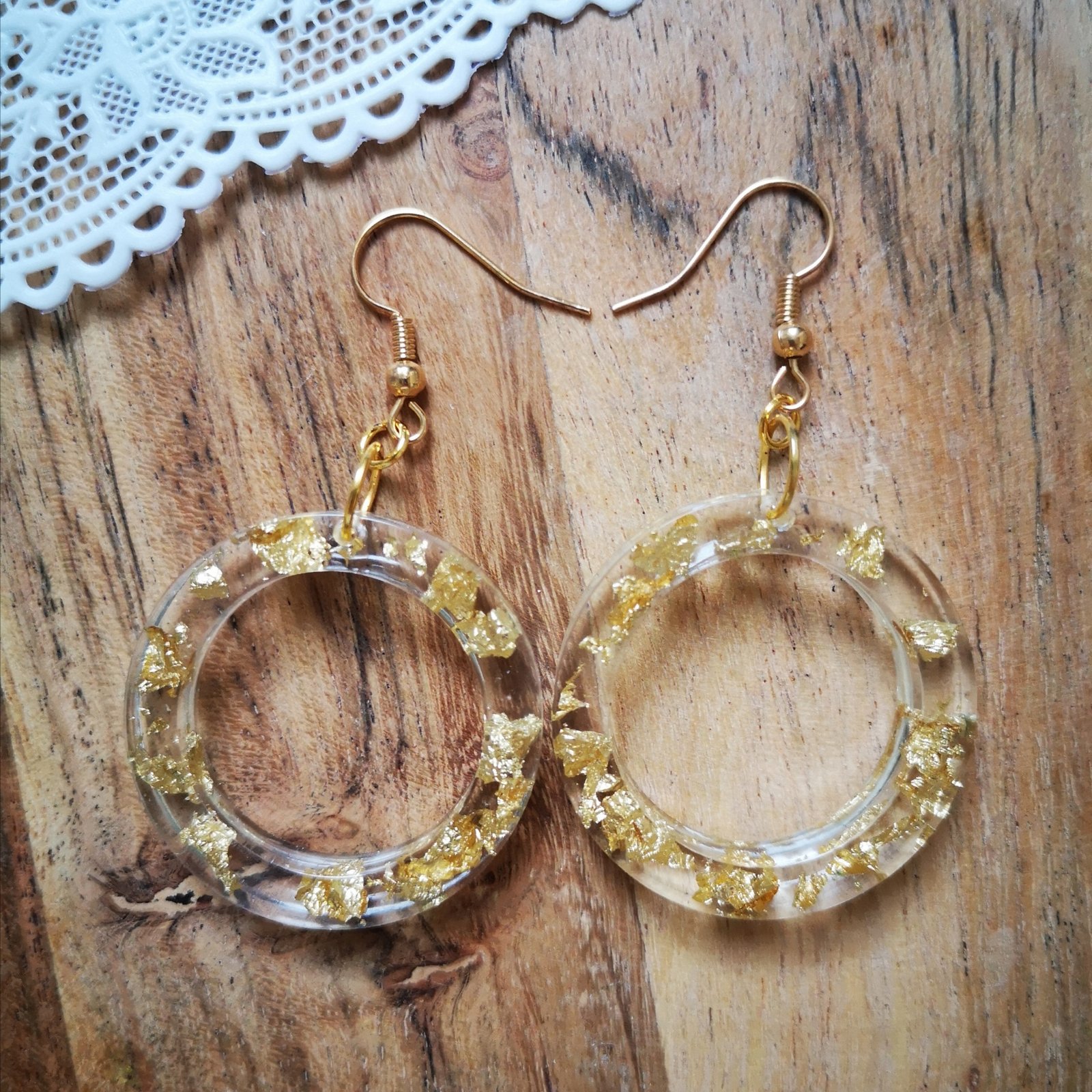 boucles d'oreilles oléa resine epoxy