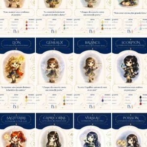 Les 12 cartes astrologiques à imprimer – Collection Les Vénusiennes du Zodiaque