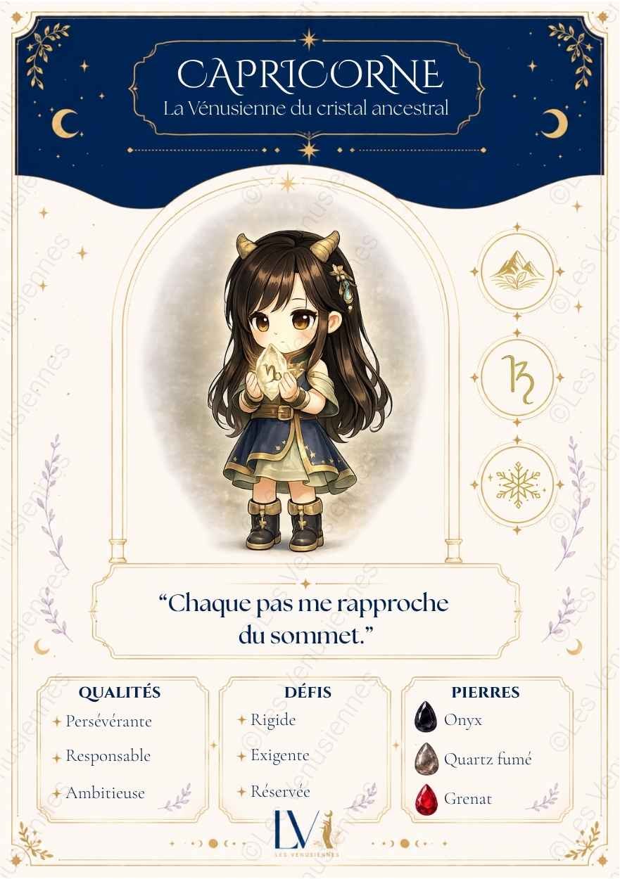 Carte astrologique Capricorne à imprimer – Les Vénusiennes du Zodiaque