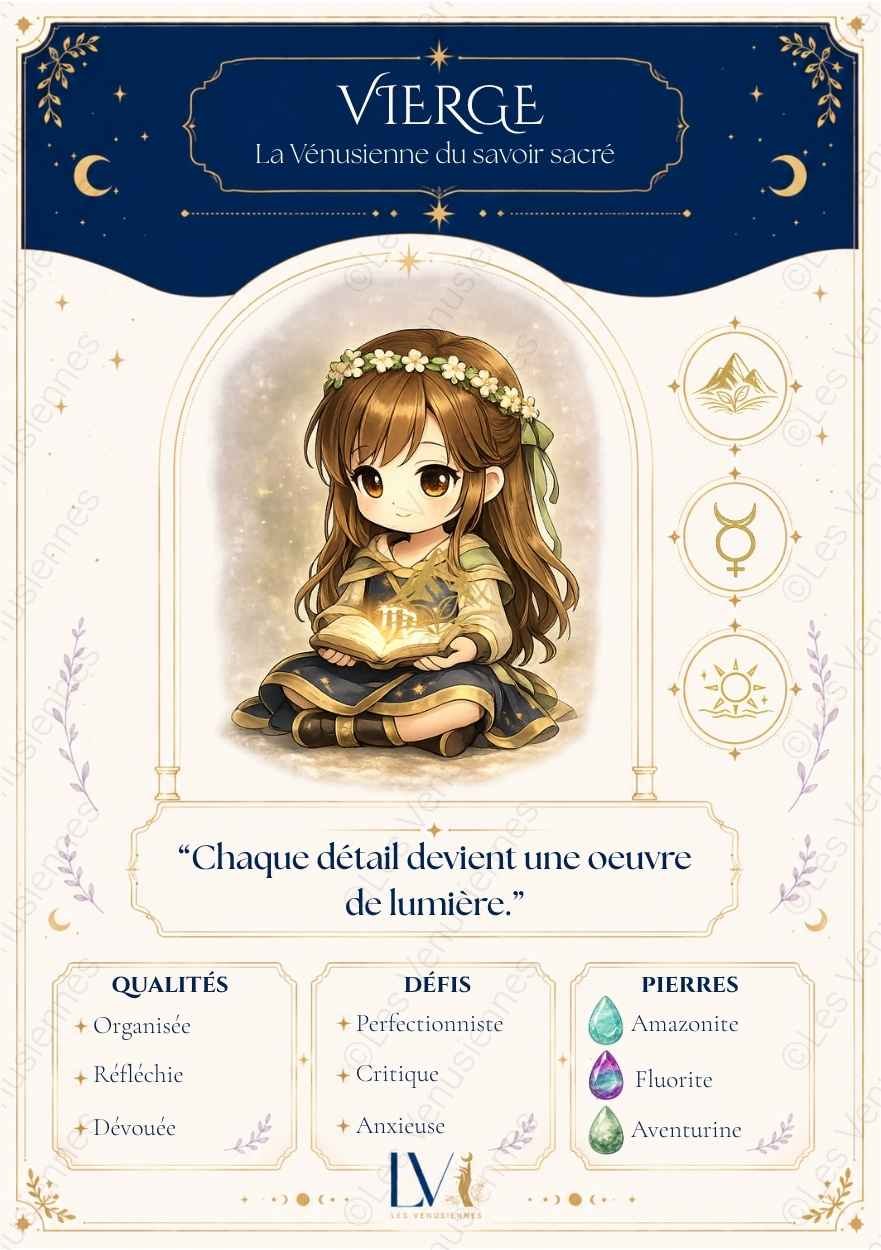 Carte astrologique Vierge à imprimer – Les Vénusiennes du Zodiaque